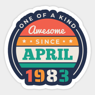 Retro Awesome Since April 1983 Birthday Vintage Bday 1983 Sticker